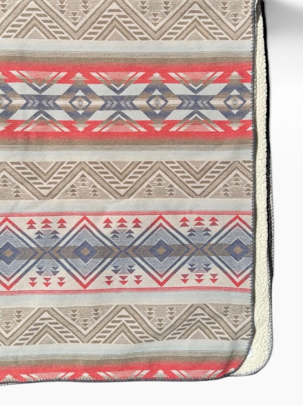 Faherty Sherpa Throw Blanket Fleece Southwest Aztec Geometric 50x70 Reversible